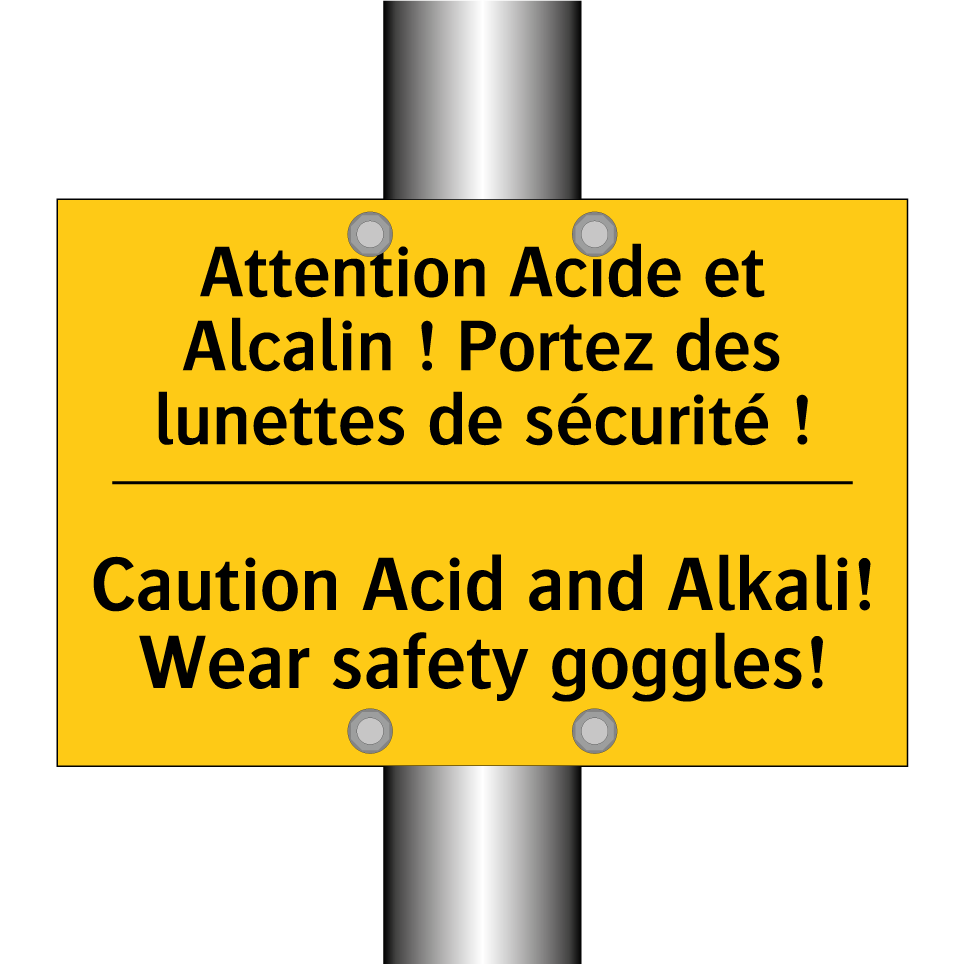 Attention Acide et Alcalin ! Portez /.../ - Caution Acid and Alkali! Wear /.../