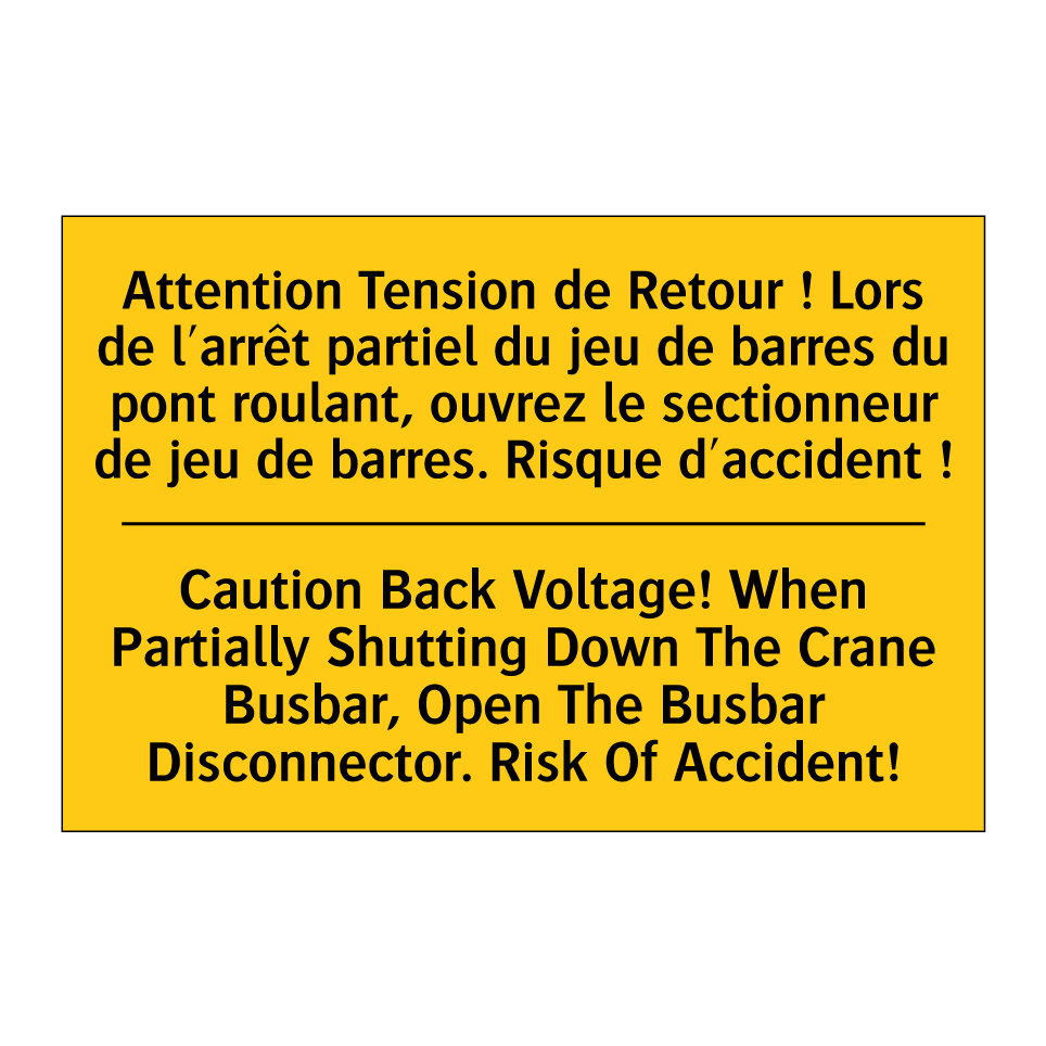 Attention Tension de Retour ! /.../ - Caution Back Voltage! When Partially /.../