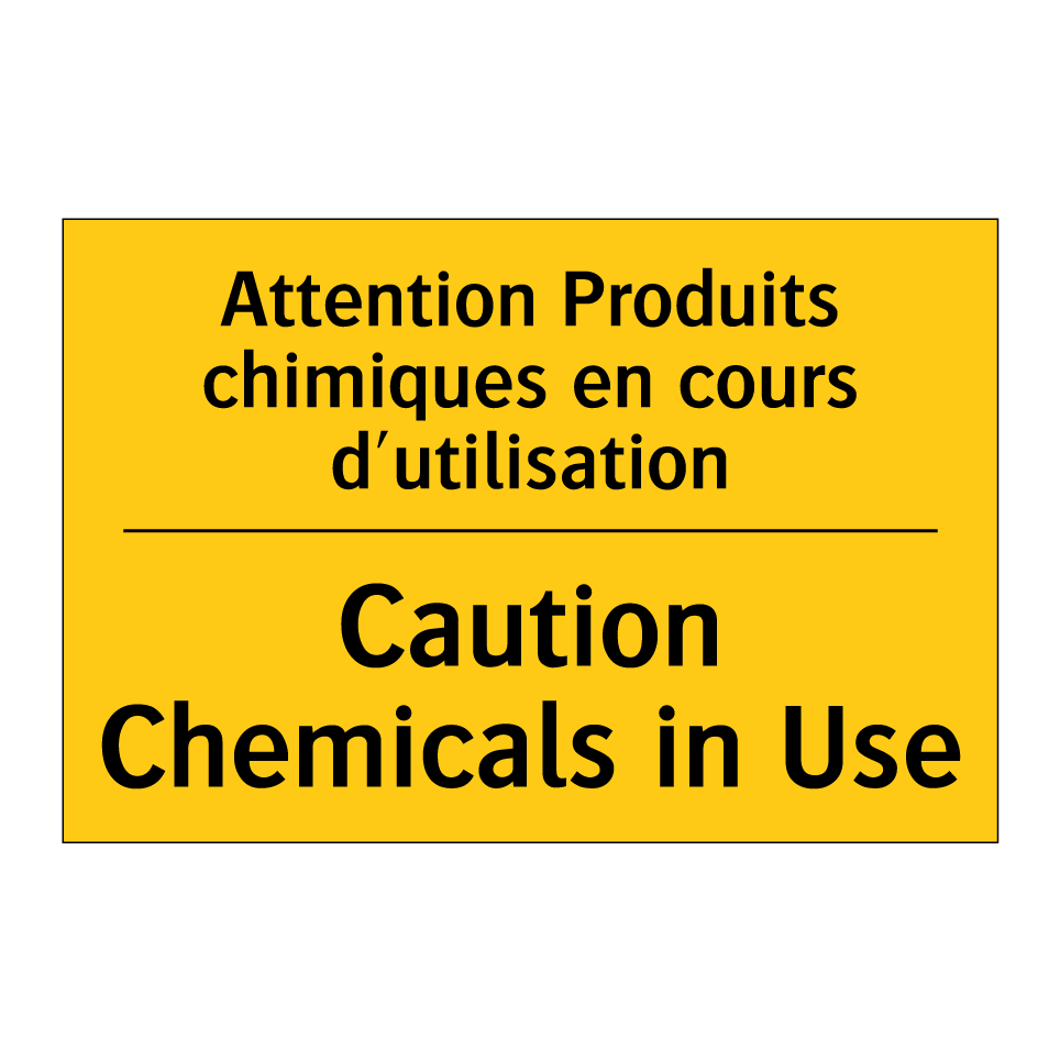 Attention Produits chimiques en /.../ - Caution Chemicals in Use