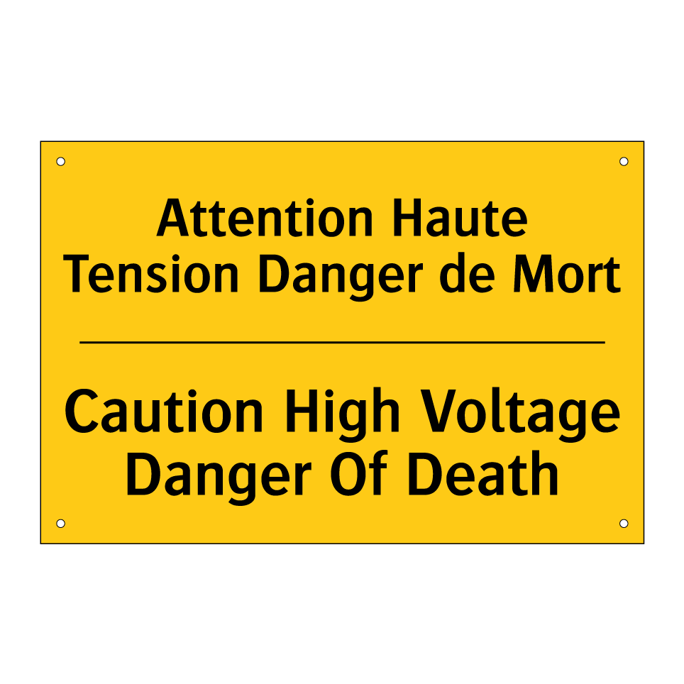 Attention Haute Tension Danger /.../ - Caution High Voltage Danger Of /.../