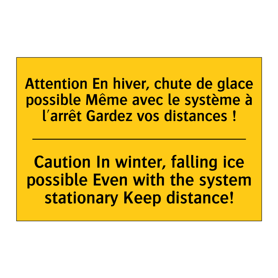 Attention En hiver, chute de glace /.../ - Caution In winter, falling ice /.../