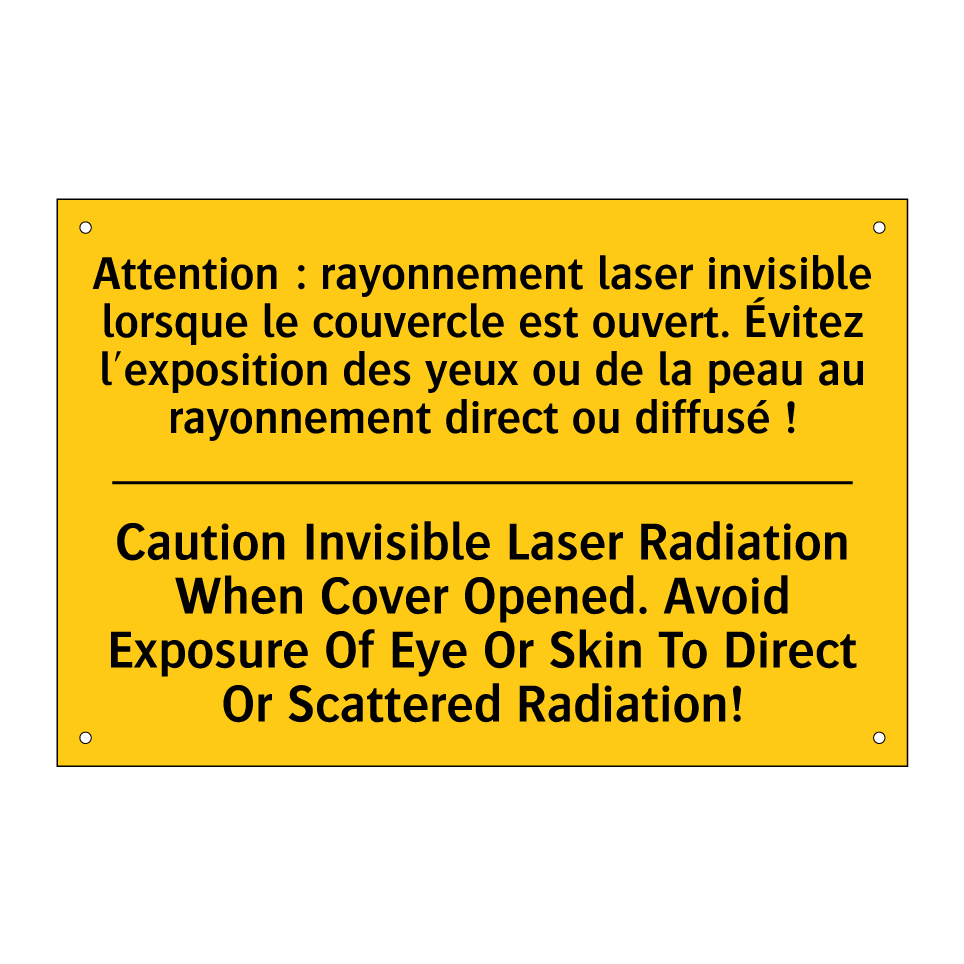 Attention : rayonnement laser /.../ - Caution Invisible Laser Radiation /.../