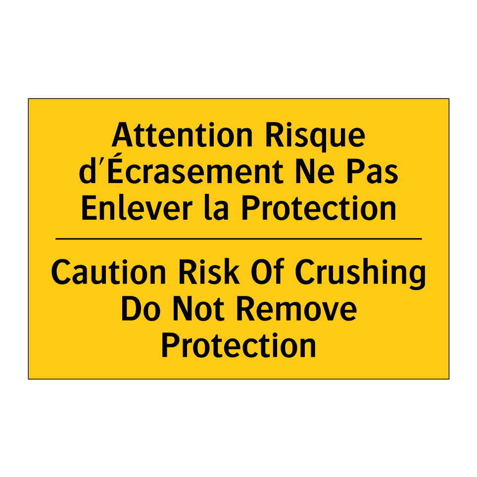 Attention Risque d'Écrasement /.../ - Caution Risk Of Crushing Do Not /.../