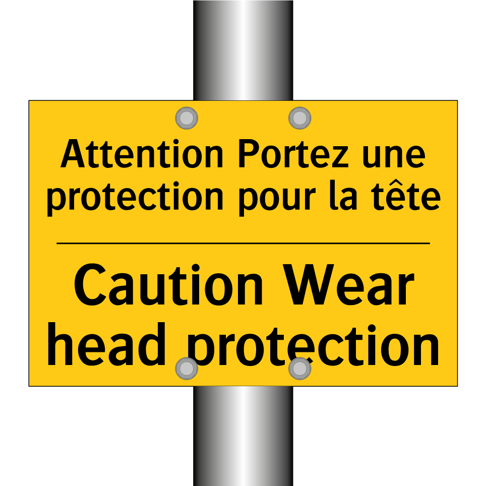 Attention Portez une protection /.../ - Caution Wear head protection