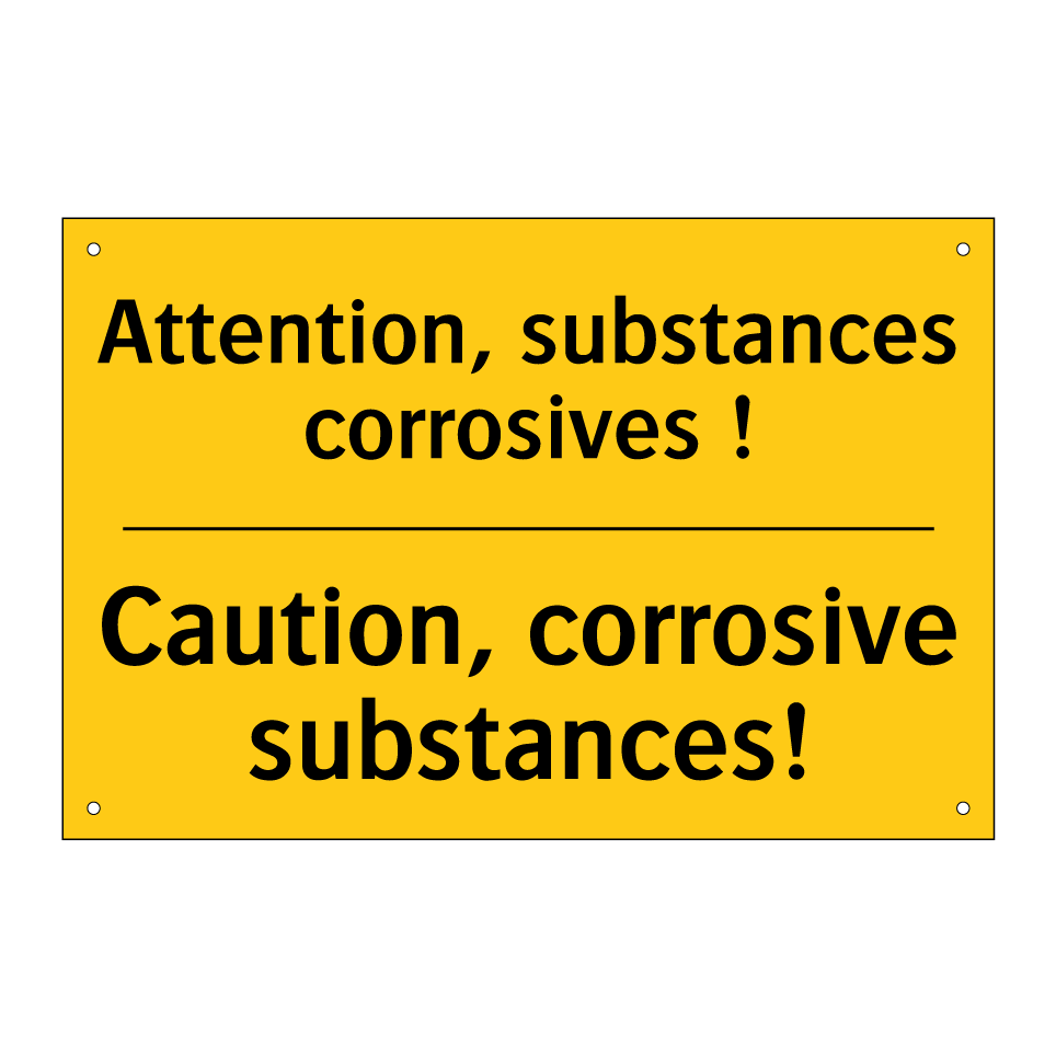 Attention, substances corrosives /.../ - Caution, corrosive substances!
