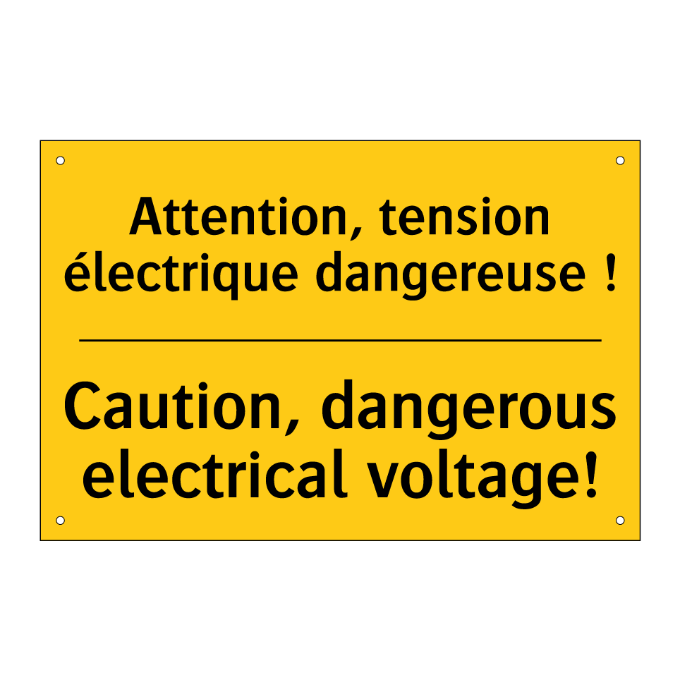 Attention, tension électrique /.../ - Caution, dangerous electrical /.../