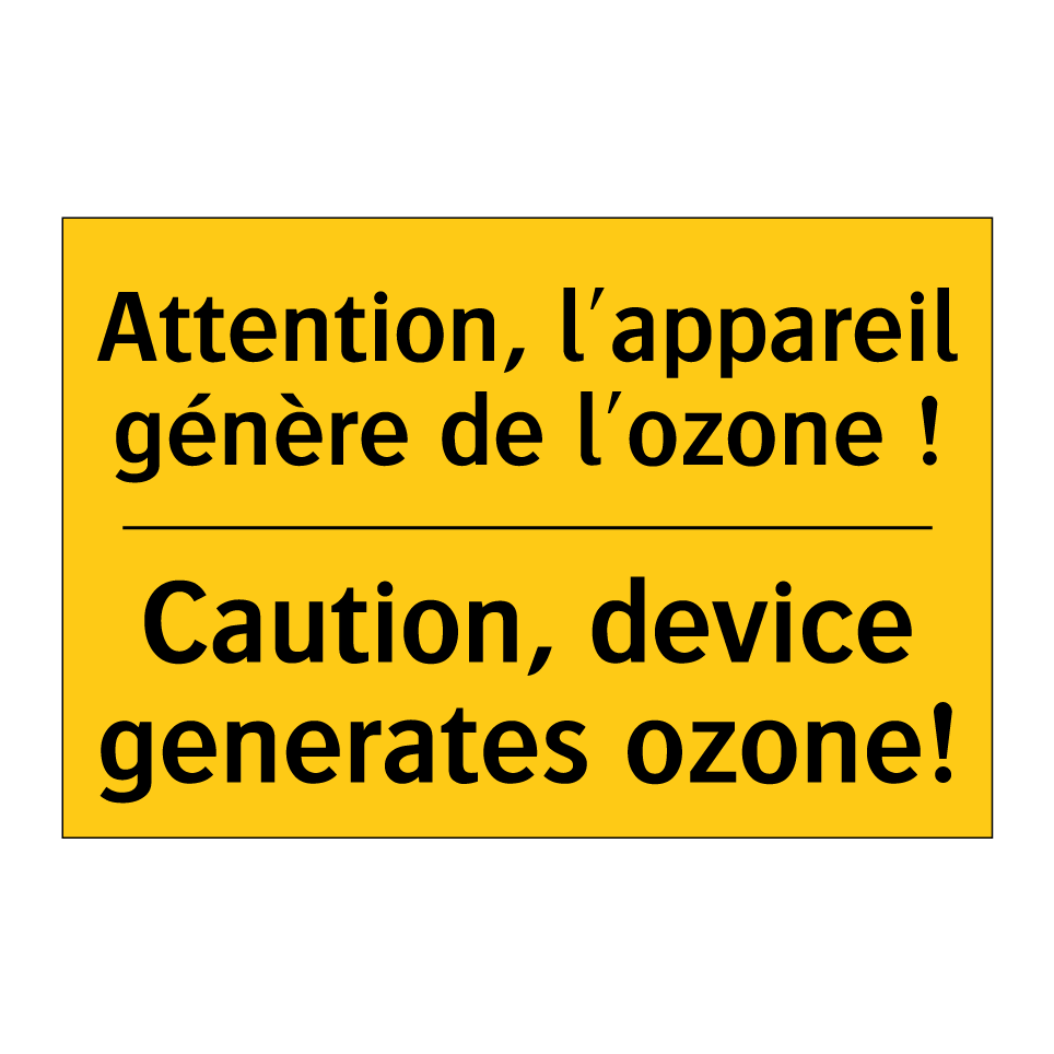 Attention, l'appareil génère de /.../ - Caution, device generates ozone! /.../