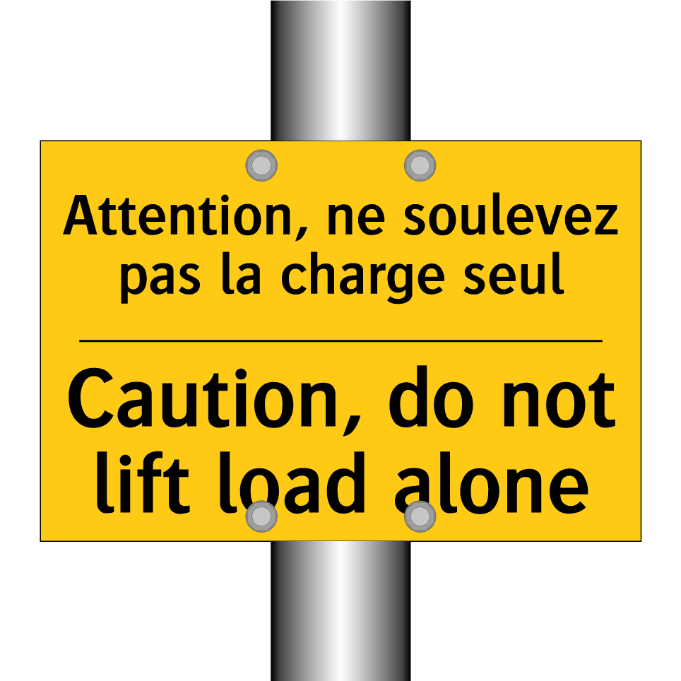 Attention, ne soulevez pas la /.../ - Caution, do not lift load alone /.../