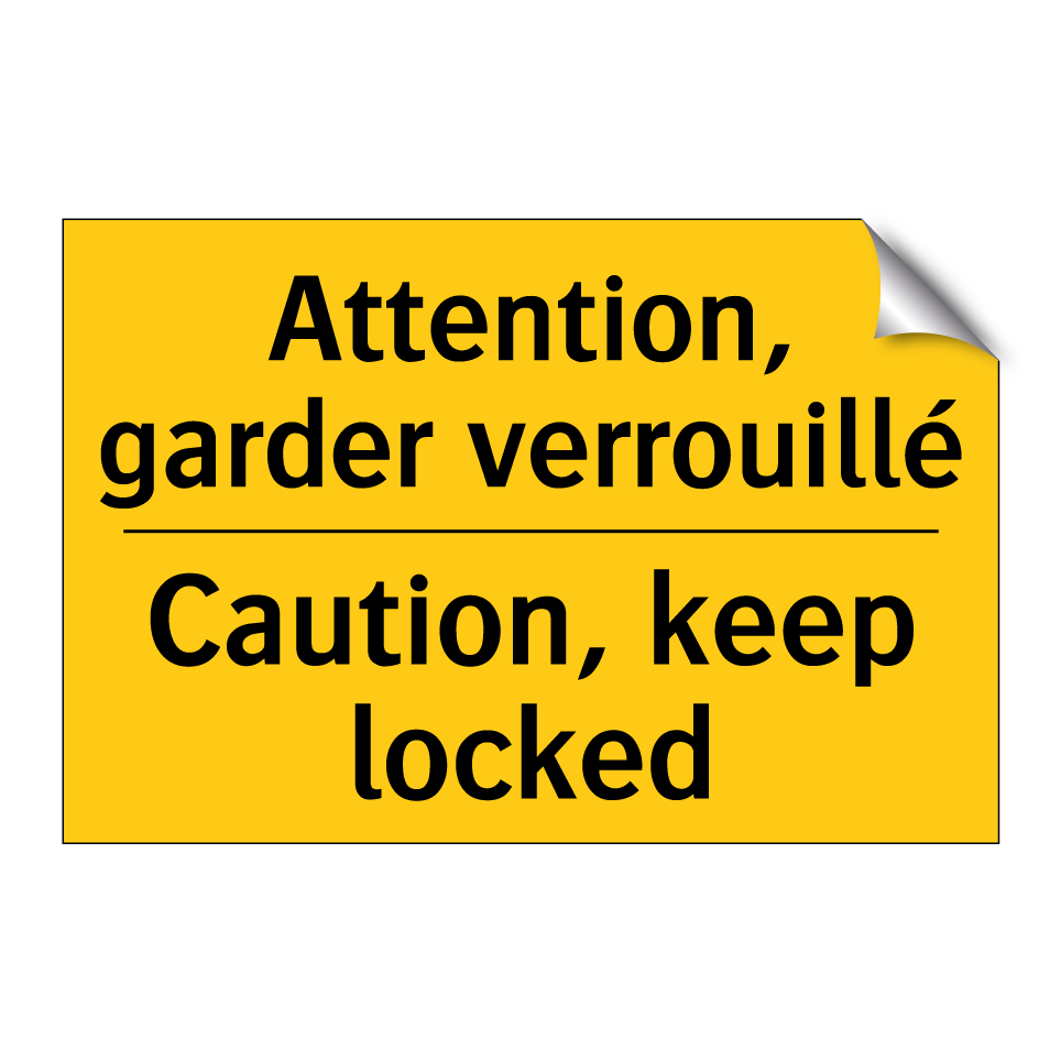 Attention, garder verrouillé - Caution, keep locked
