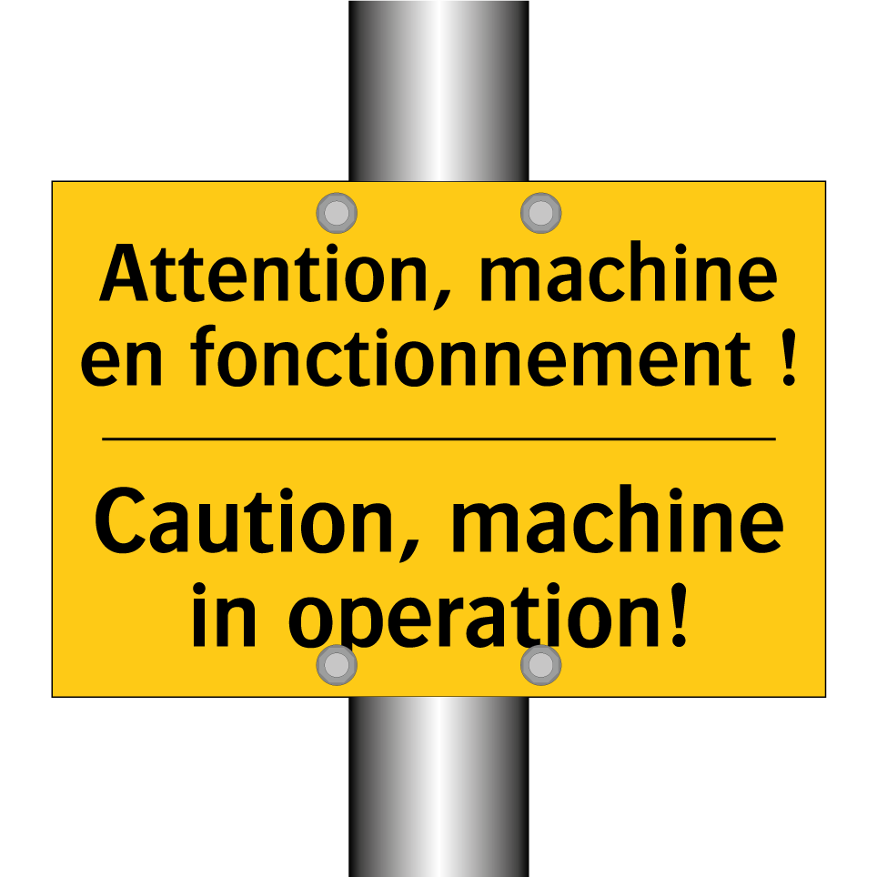 Attention, machine en fonctionnement /.../ - Caution, machine in operation!