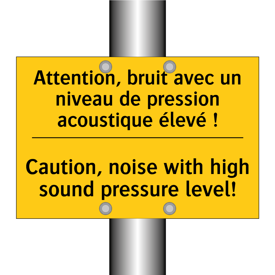 Attention, bruit avec un niveau /.../ - Caution, noise with high sound /.../