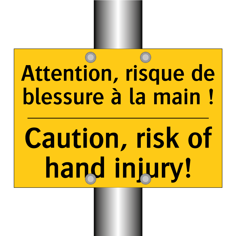 Attention, risque de blessure /.../ - Caution, risk of hand injury!