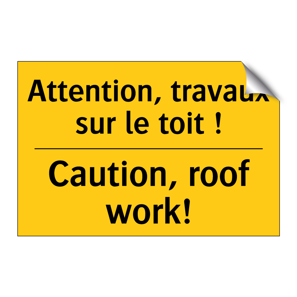 Attention, travaux sur le toit /.../ - Caution, roof work!