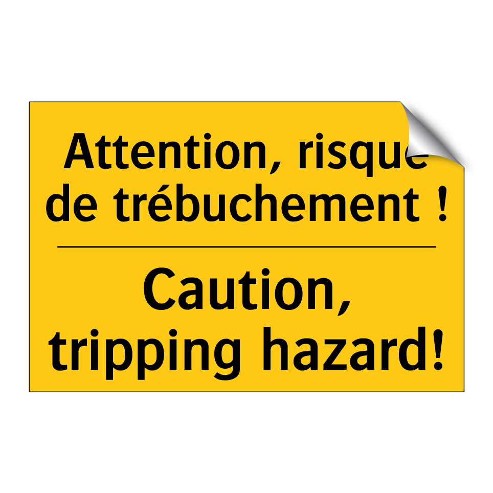 Attention, risque de trébuchement /.../ - Caution, tripping hazard!