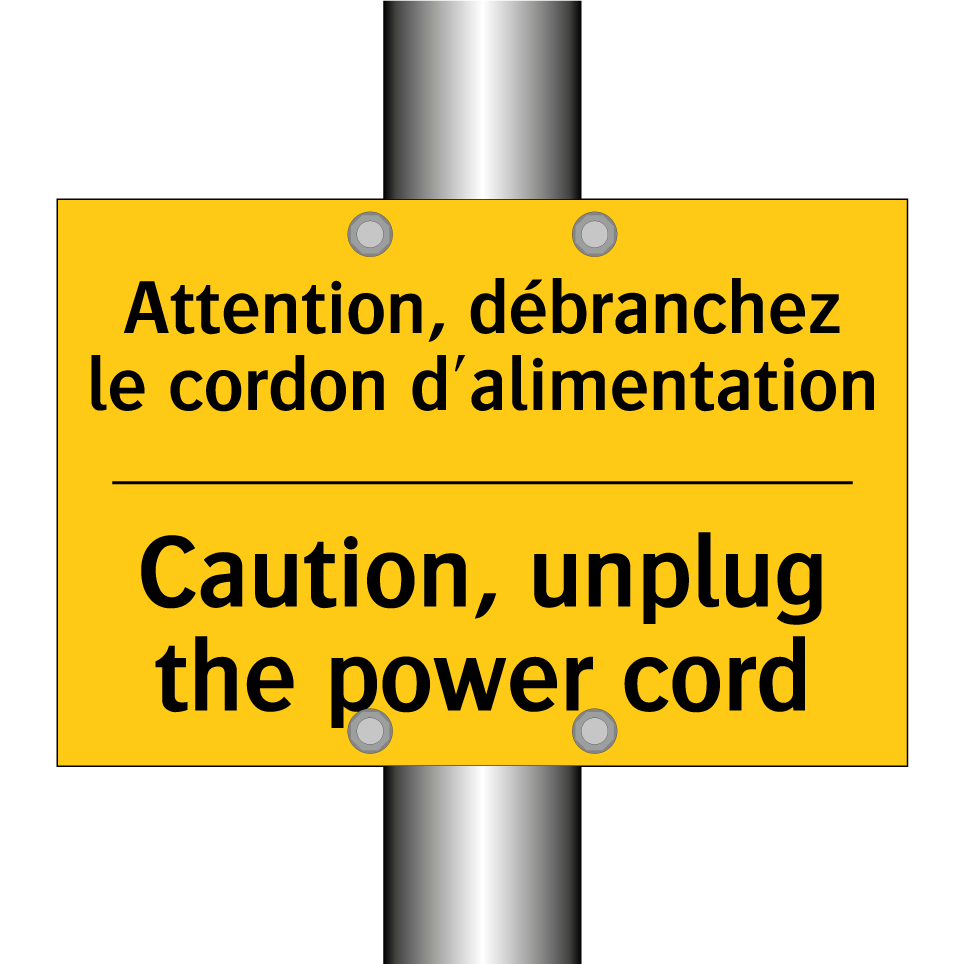 Attention, débranchez le cordon /.../ - Caution, unplug the power cord