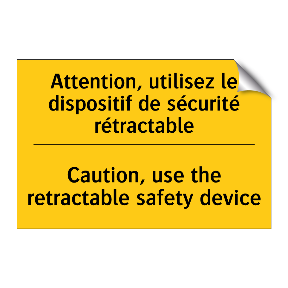 Attention, utilisez le dispositif /.../ - Caution, use the retractable safety /.../