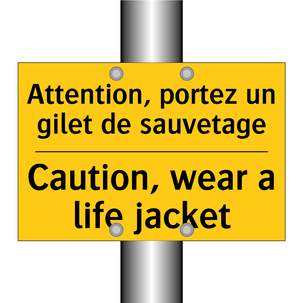 Attention, portez un gilet de /.../ - Caution, wear a life jacket