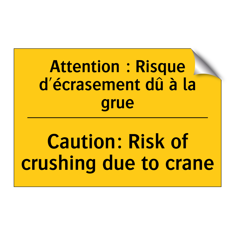Attention : Risque d'écrasement /.../ - Caution: Risk of crushing due /.../