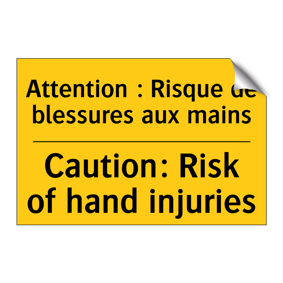Attention : Risque de blessures /.../ - Caution: Risk of hand injuries