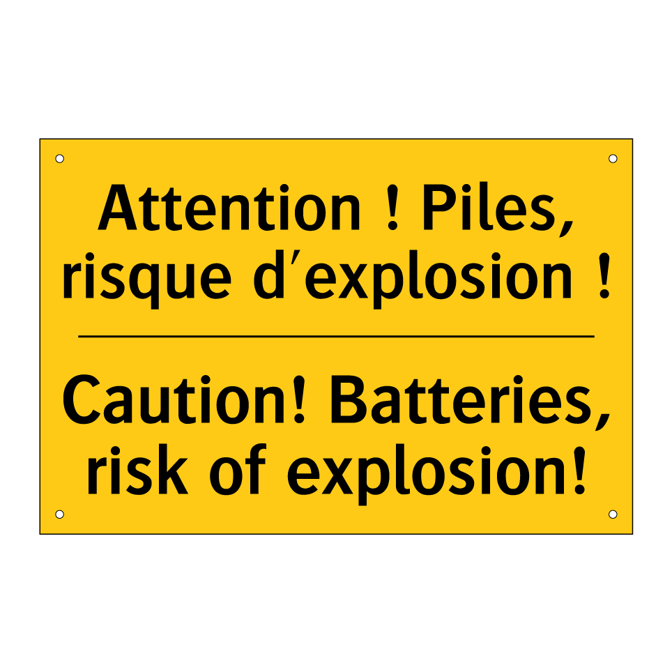 Attention ! Piles, risque d'explosion /.../ - Caution! Batteries, risk of explosion! /.../