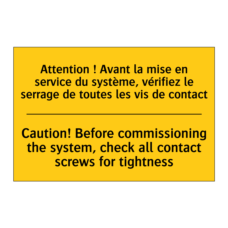 Attention ! Avant la mise en service /.../ - Caution! Before commissioning /.../