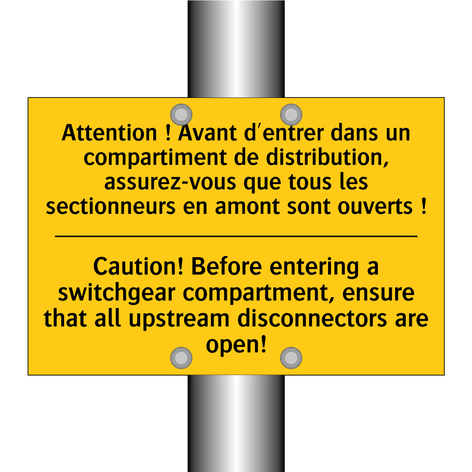 Attention ! Avant d'entrer dans /.../ - Caution! Before entering a switchgear /.../