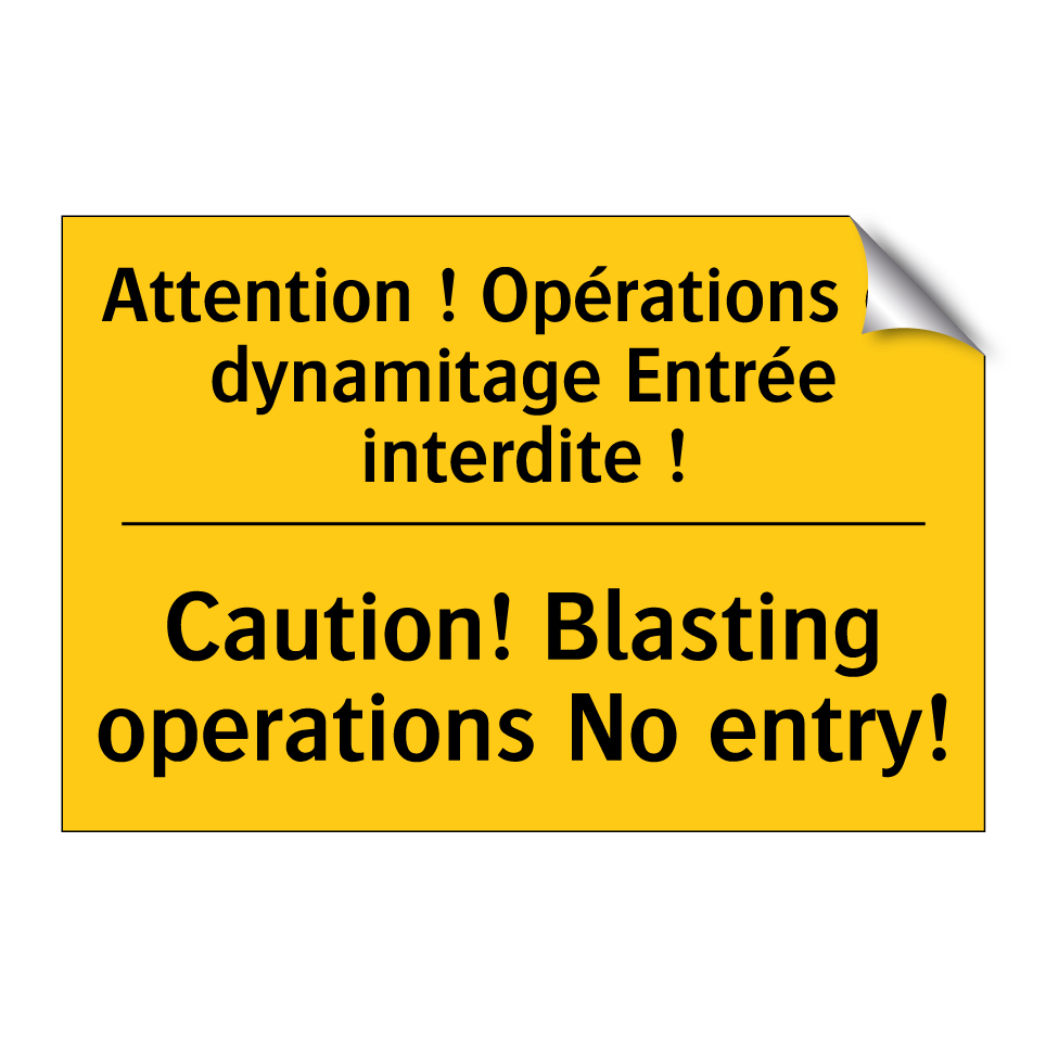 Attention ! Opérations de dynamitage /.../ - Caution! Blasting operations No /.../