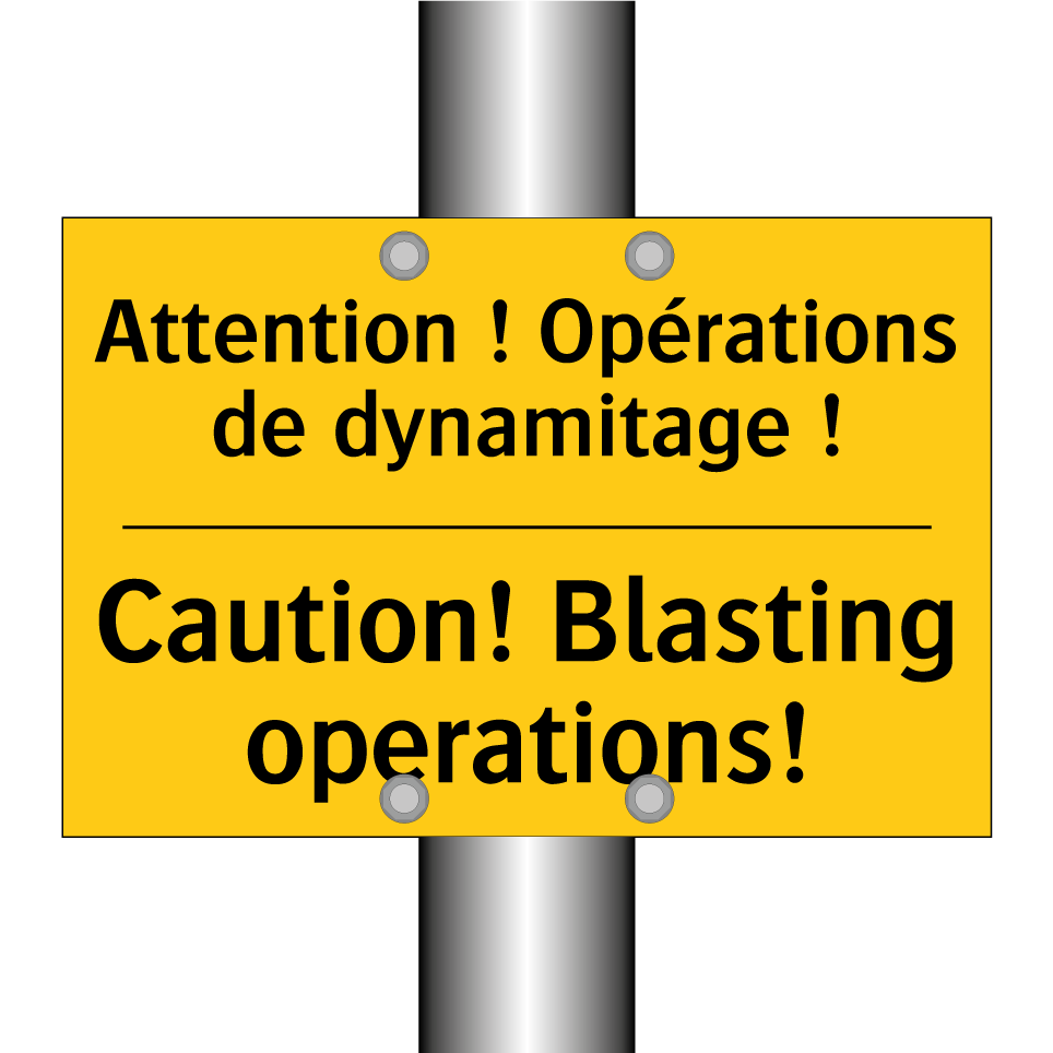 Attention ! Opérations de dynamitage /.../ - Caution! Blasting operations!