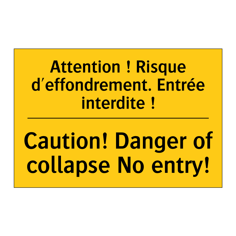 Attention ! Risque d'effondrement. /.../ - Caution! Danger of collapse No /.../