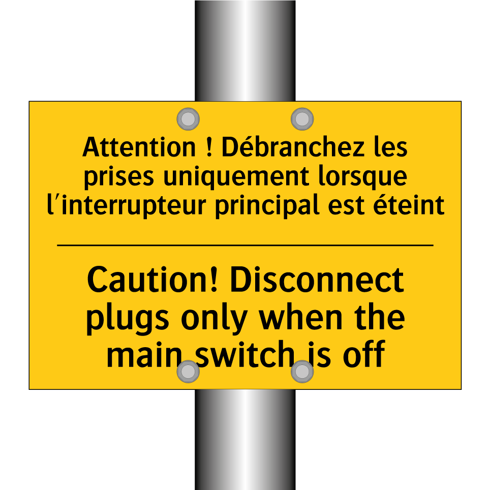 Attention ! Débranchez les prises /.../ - Caution! Disconnect plugs only /.../