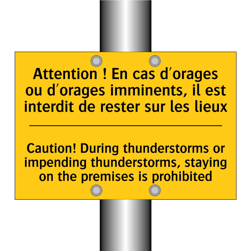 Attention ! En cas d'orages ou /.../ - Caution! During thunderstorms /.../