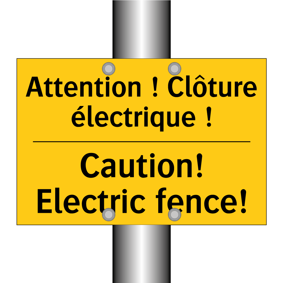 Attention ! Clôture électrique /.../ - Caution! Electric fence!