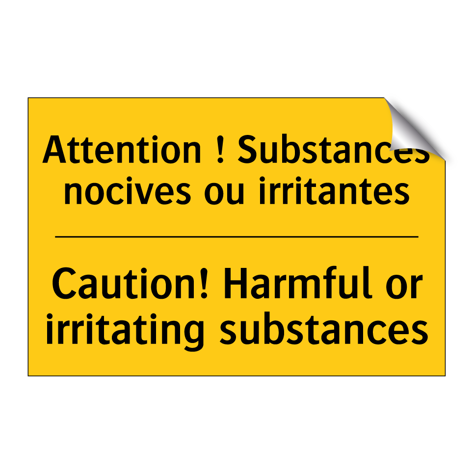 Attention ! Substances nocives /.../ - Caution! Harmful or irritating /.../