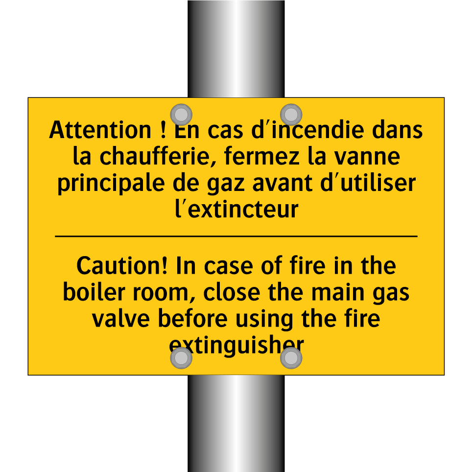 Attention ! En cas d'incendie /.../ - Caution! In case of fire in the /.../