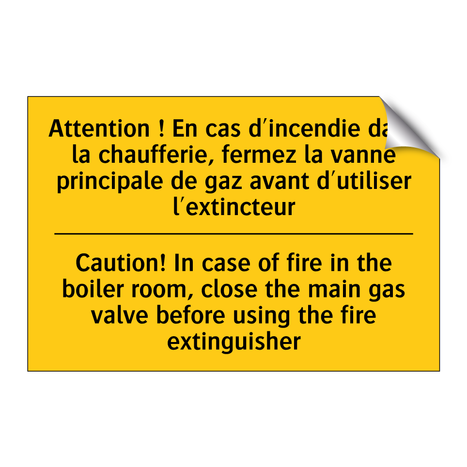 Attention ! En cas d'incendie /.../ - Caution! In case of fire in the /.../