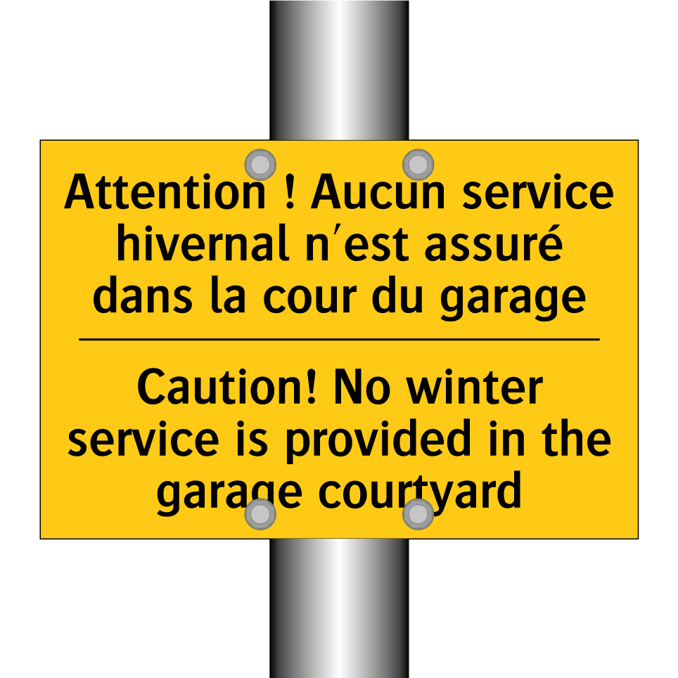 Attention ! Aucun service hivernal /.../ - Caution! No winter service is /.../