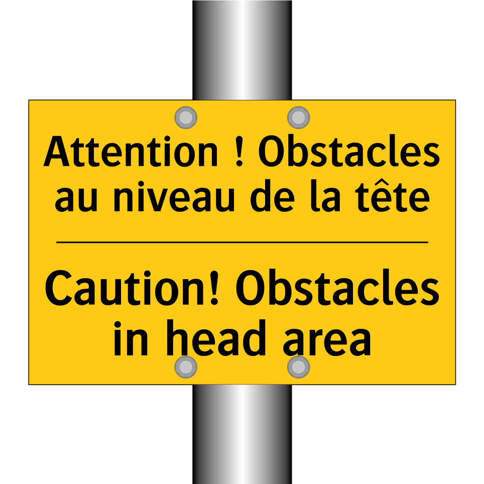 Attention ! Obstacles au niveau /.../ - Caution! Obstacles in head area /.../