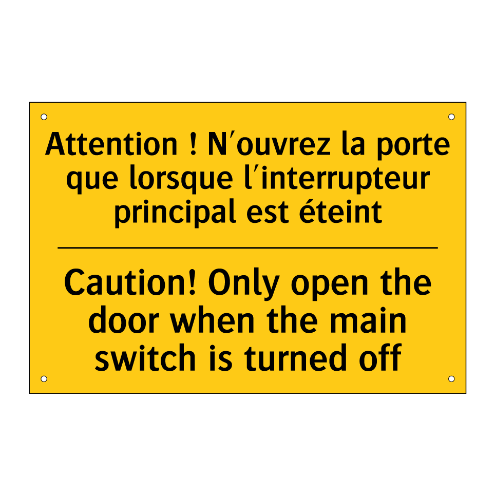 Attention ! N'ouvrez la porte /.../ - Caution! Only open the door when /.../