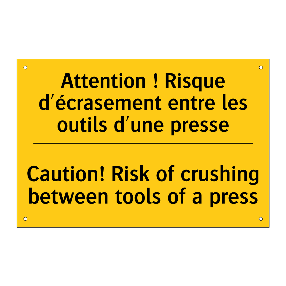 Attention ! Risque d'écrasement /.../ - Caution! Risk of crushing between /.../