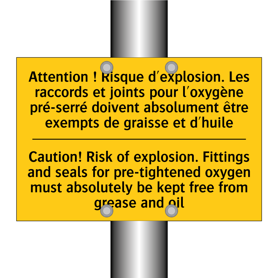 Attention ! Risque d'explosion. /.../ - Caution! Risk of explosion. Fittings /.../