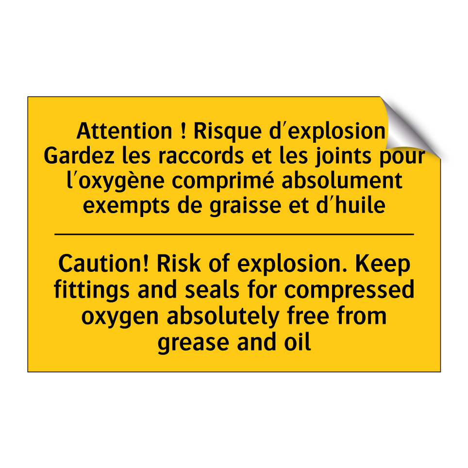 Attention ! Risque d'explosion. /.../ - Caution! Risk of explosion. Keep /.../