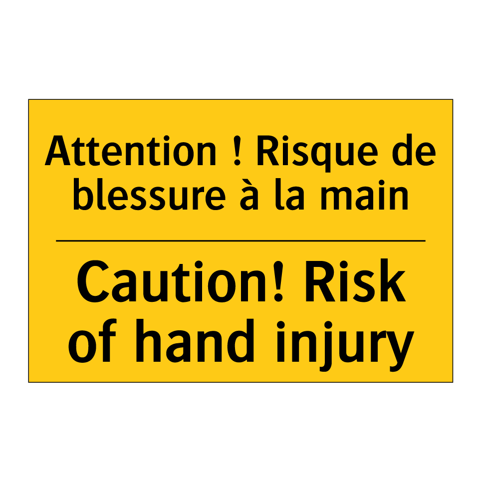 Attention ! Risque de blessure /.../ - Caution! Risk of hand injury