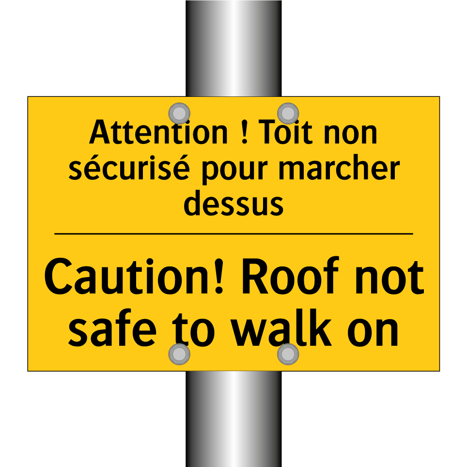 Attention ! Toit non sécurisé /.../ - Caution! Roof not safe to walk /.../