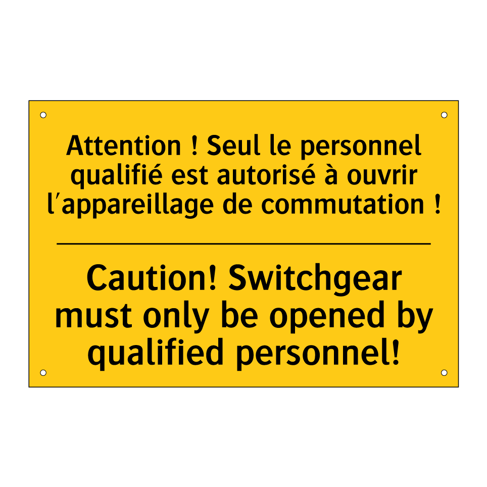 Attention ! Seul le personnel /.../ - Caution! Switchgear must only /.../