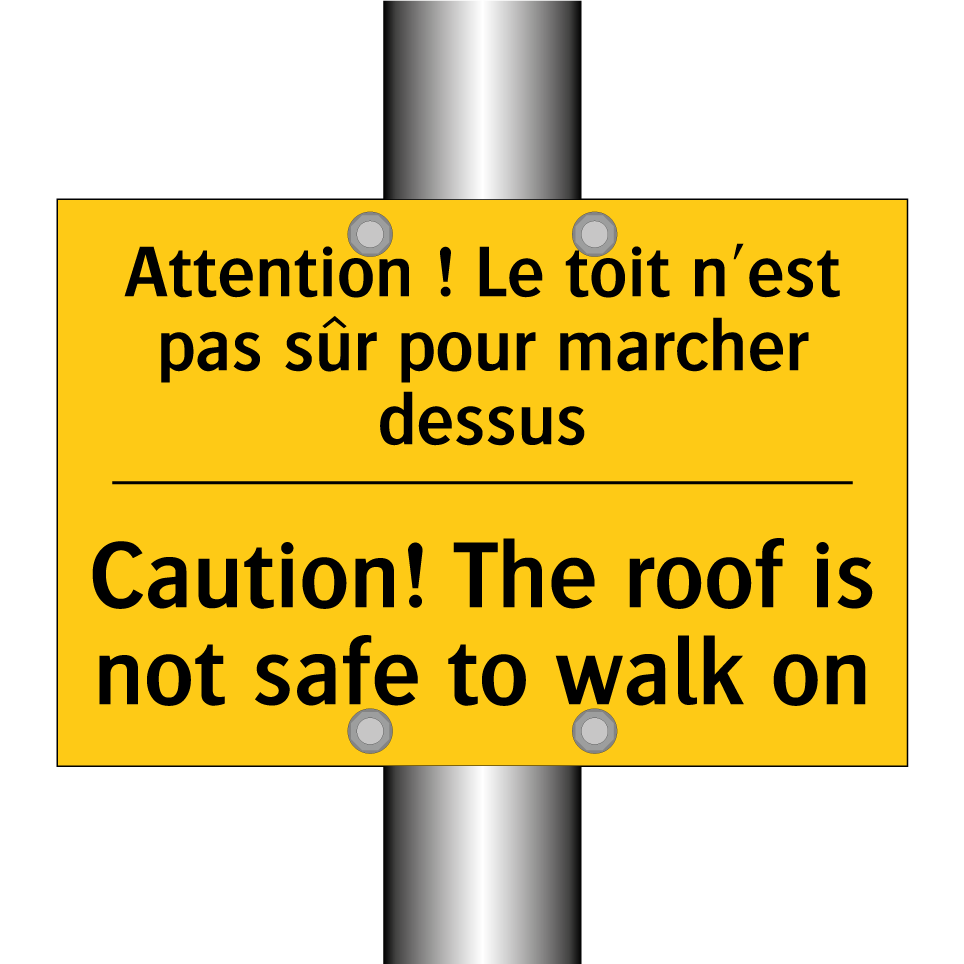 Attention ! Le toit n'est pas /.../ - Caution! The roof is not safe /.../