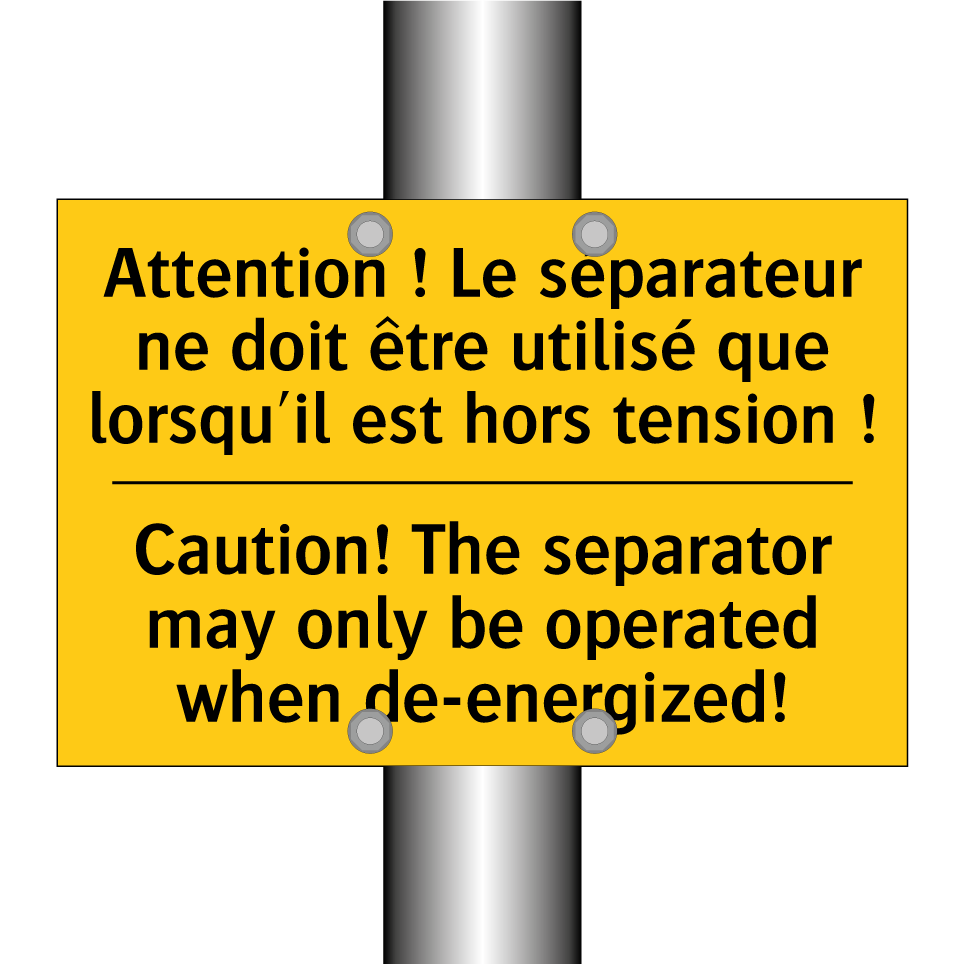 Attention ! Le séparateur ne doit /.../ - Caution! The separator may only /.../