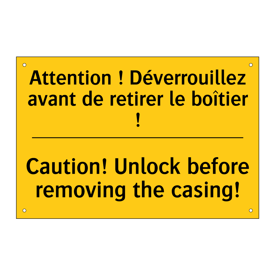 Attention ! Déverrouillez avant /.../ - Caution! Unlock before removing /.../