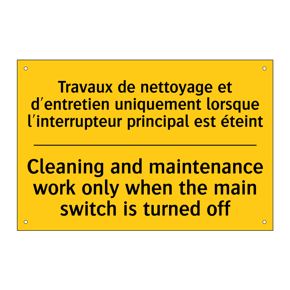 Travaux de nettoyage et d'entretien /.../ - Cleaning and maintenance work /.../