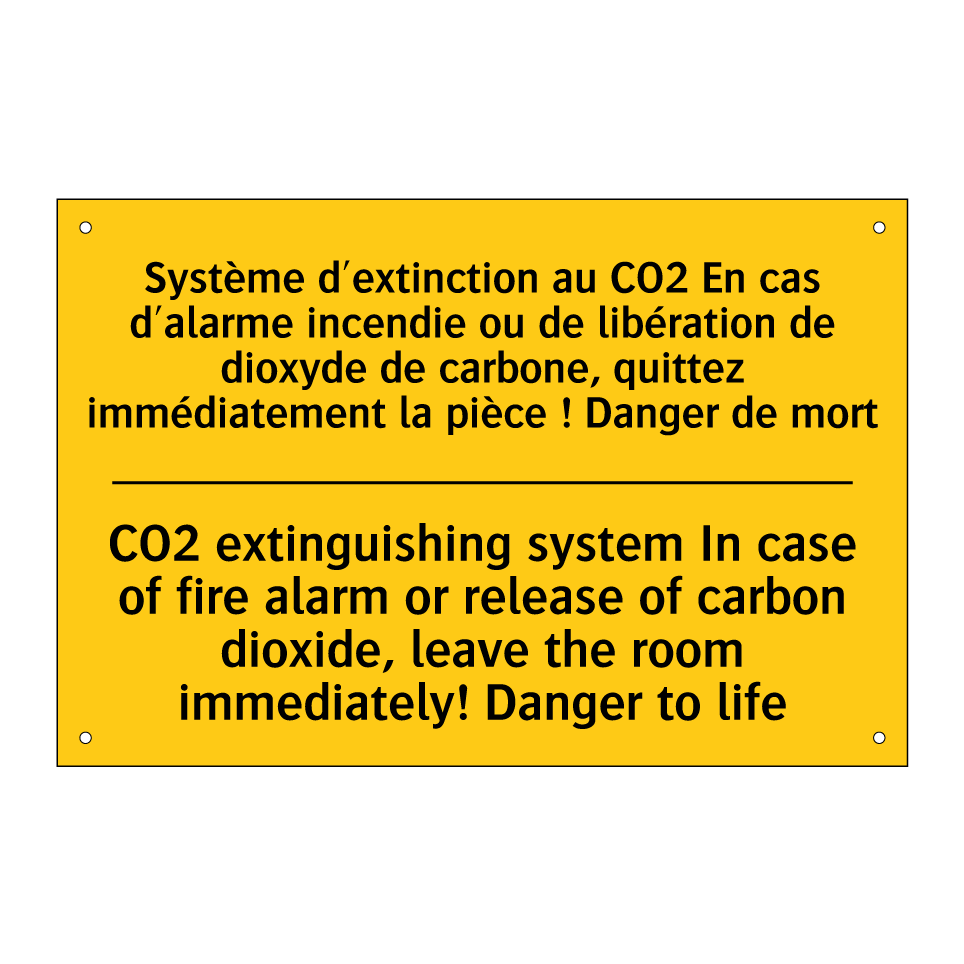 Système d'extinction au CO2 En /.../ - CO2 extinguishing system In case /.../