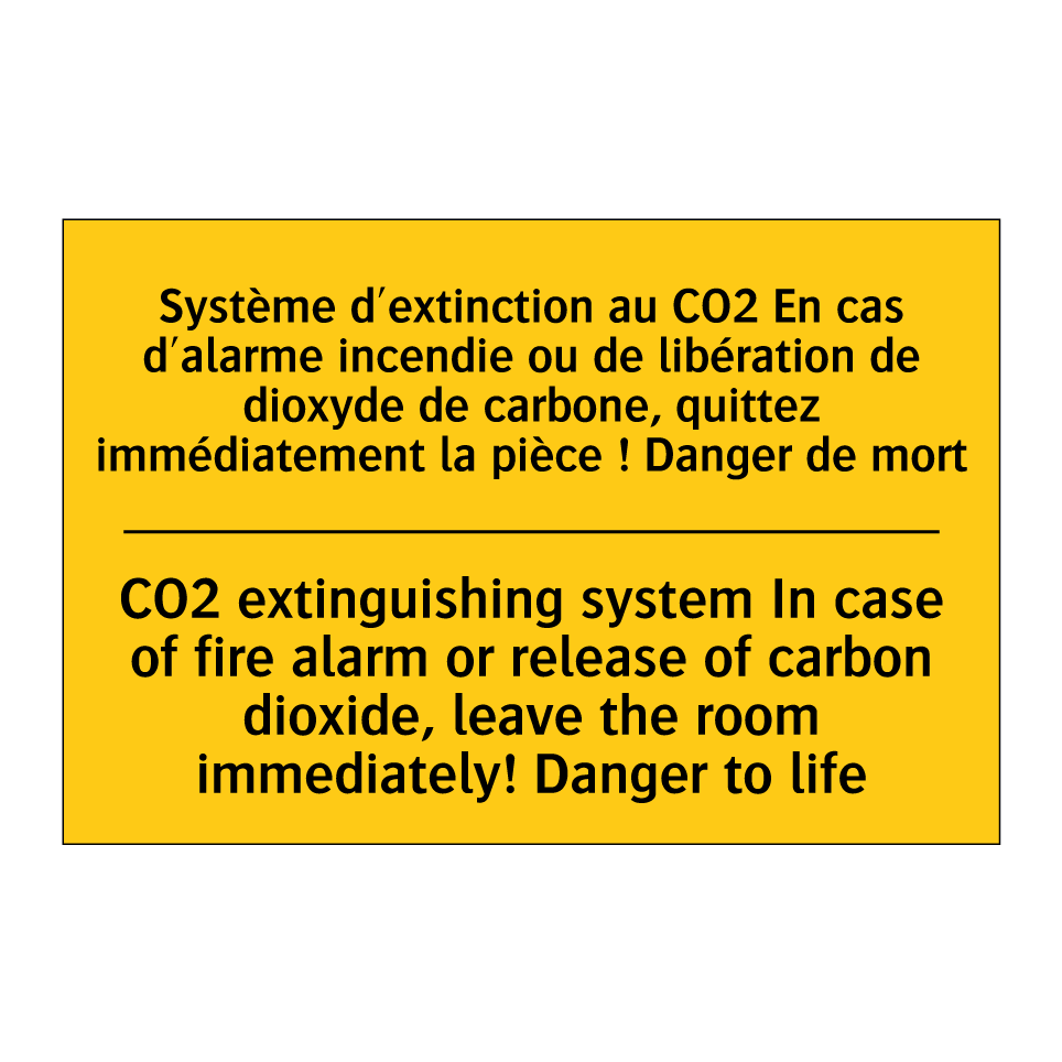 Système d'extinction au CO2 En /.../ - CO2 extinguishing system In case /.../